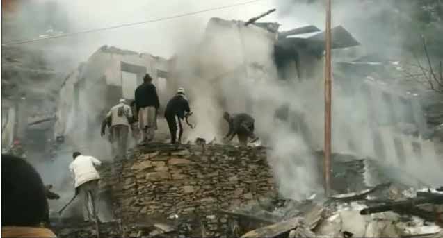 Three-houses-burnt-to-ashes-with-short-circuit-in-Poonch-mandi