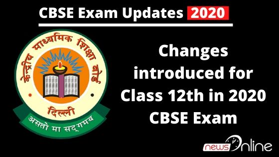 Changes introduced for Class 12th in 2020 CBSE Exam