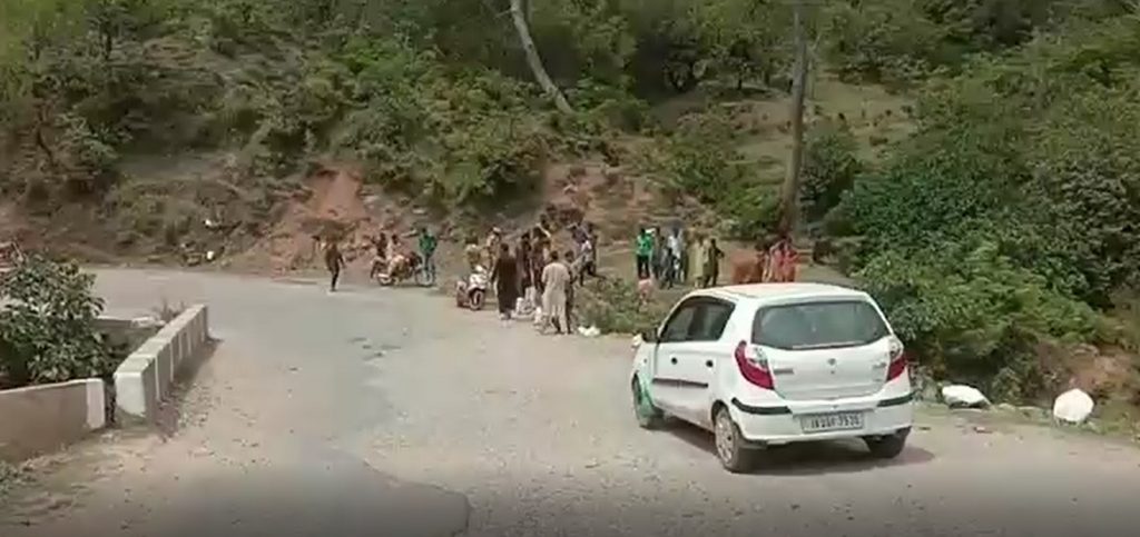 कश्मीर में मुर्गे लेकर जा रही गाड़ी पुल के नीचे गिरी, सैकड़ों मुर्गे मरे
