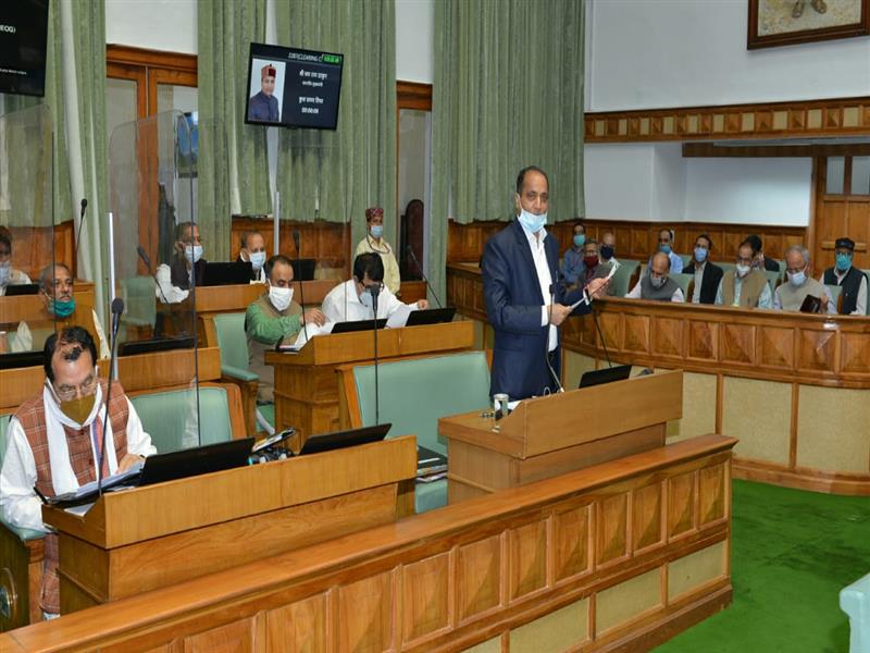 Chief Minister Shri Jai Ram Thakur during 5th day of HP Vidhan Sabha Monsoon Session at Shimla on 11 Sept. 2020.