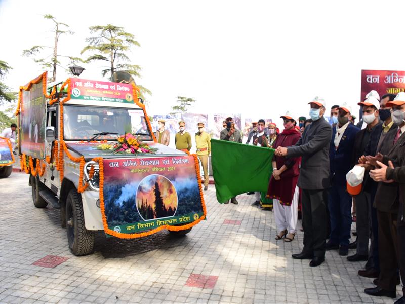 CM flags off Forest Fire Awareness vehicles