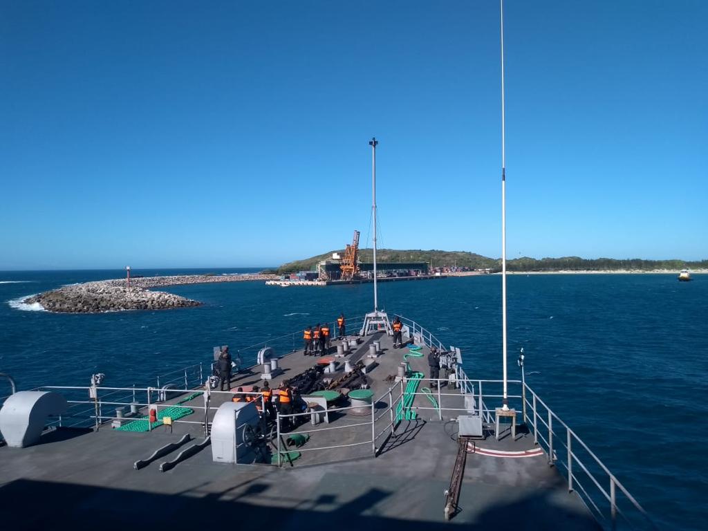 Mission Sagar IV INS Jalashwa Arrives at Port Ehoala (Madagascar)