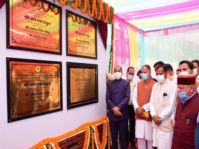 Chief Minister Jai Ram Thakur inaugurated and laid foundation stones of developmental projects worth about Rs. 50 crore in Drang vidhan sabha area of Mandi district today.
