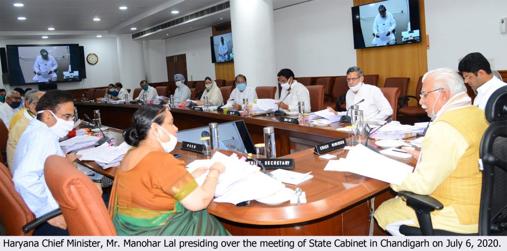 Haryana Cabinet which met under the chairmanship of Chief Minister