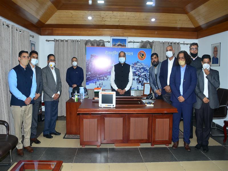 Chief Minister Jai Ram Thakur was presented 32 ICU Patient Monitors by the ICICI Foundation and ICICI Bank for the use of patients in the hospitals here today.
