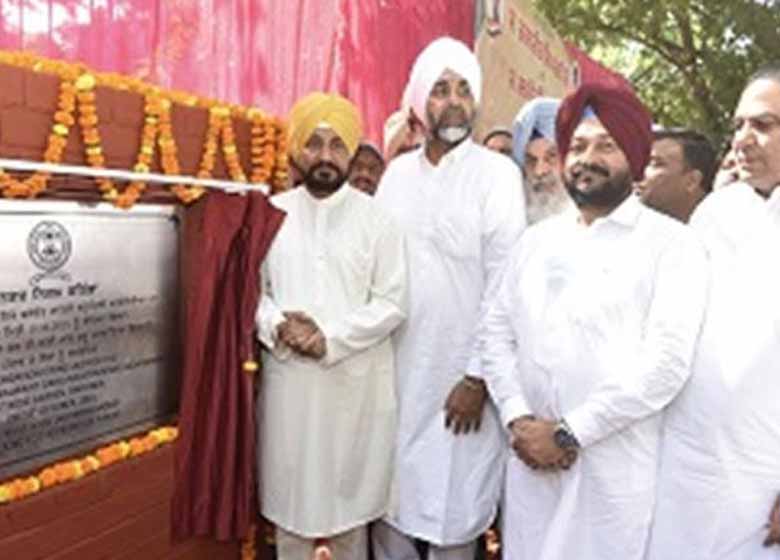 punjab cm lays foundation stone of slew of development projects worth nearly rs. 60 crore