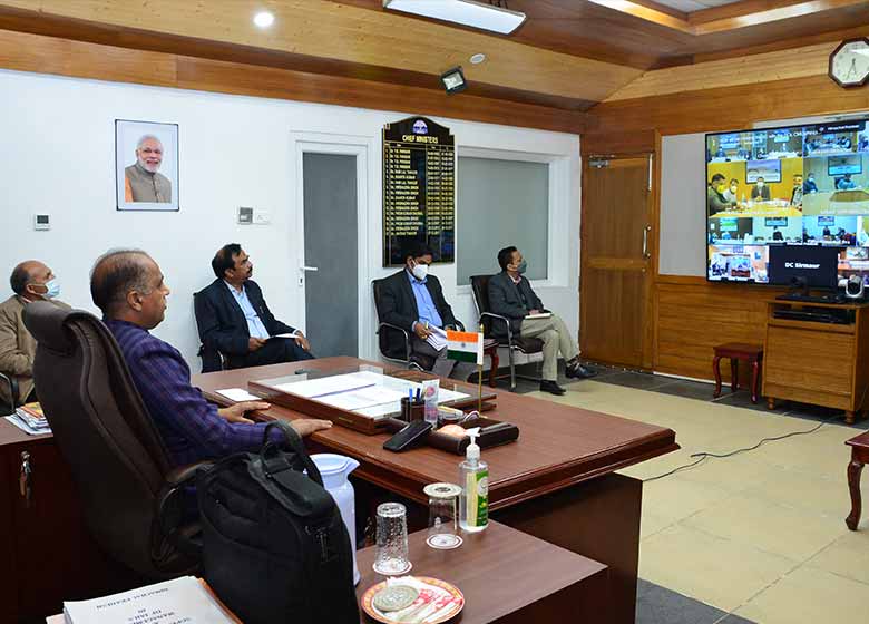 Chief Minister Jai Ram Thakur today held video conference with Deputy Commissioner's of the state to take stock of the Covid situation.  He directed all the districts to complete second dose of vaccination till 30 November, 2021 with special focus on elders as most of the deaths are being seen in this age group.