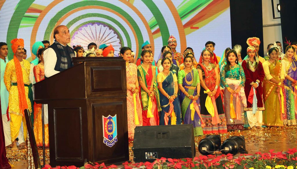 Raksha Mantri Shri Rajnath Singh launches Rashtriya Ekta Geet composed by NCC Cadets in 22 languages