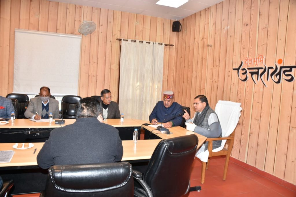 Under the chairmanship of Chief Minister Pushkar Singh Dhami, a meeting was held on Monday in connection with Sainik Dham at the Chief Minister's residence.
