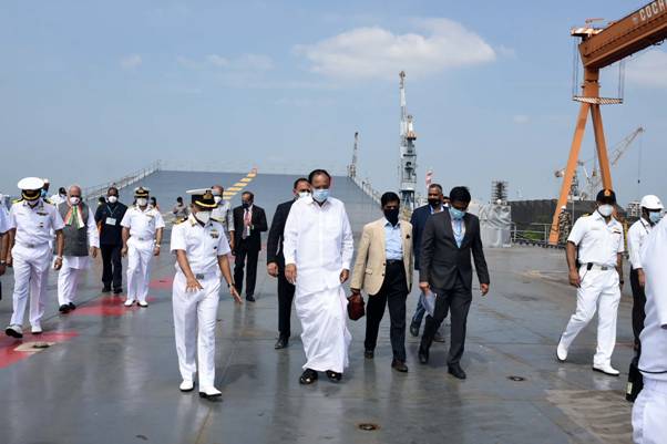 Vice President visits INS Vikrant, India’s indigenous aircraft carrier