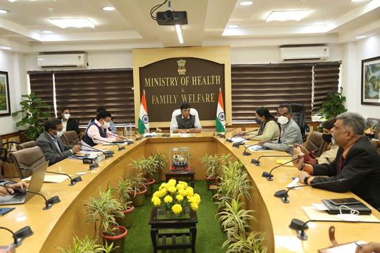 Dr Mansukh Mandaviya chairs meeting for Union Health Ministry, Ministry of Chemicals and Fertilizers, and Technology Development