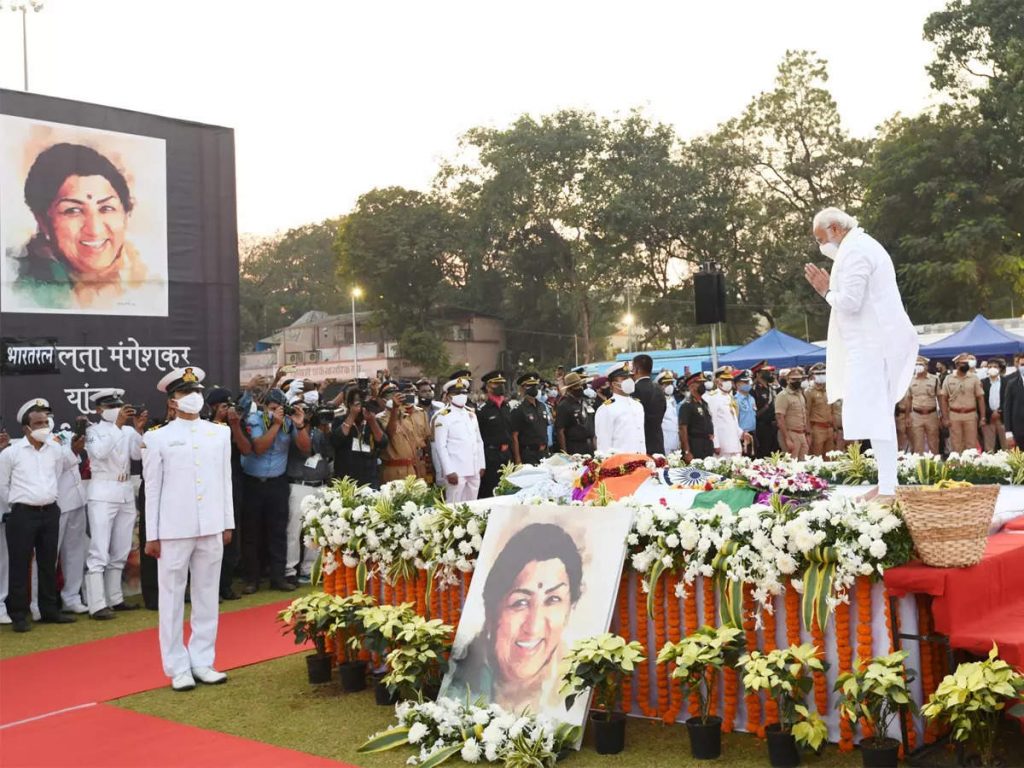 PM pays last respects to Bharat Ratna Lata Mangeshkar in Mumbai
