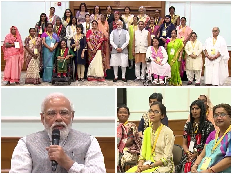 PM interacts with Nari Shakti Puraskar Awardees for the years 2020 and 2021