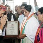 Raksha Mantri felicitates families of the fallen heroes of the Armed Forces at an event in Badoli